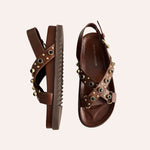 Carregar imagem no visualizador da galeria, Sandália Beta Tachas Havana