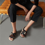 Carregar imagem no visualizador da galeria, Sandália Amora Preto e Crema