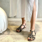 Carregar imagem no visualizador da galeria, Rasteira Macramê Prata Velha