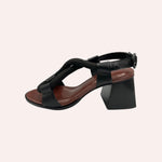 Carregar imagem no visualizador da galeria, Sandália Alta Vicky Preto Chocolate