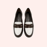 Carregar imagem no visualizador da galeria, Mocassim Nicole Café / Branco