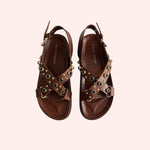 Carregar imagem no visualizador da galeria, Sandália Beta Tachas Havana