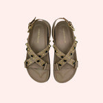 Carregar imagem no visualizador da galeria, Sandália Beta Tachas Khaki