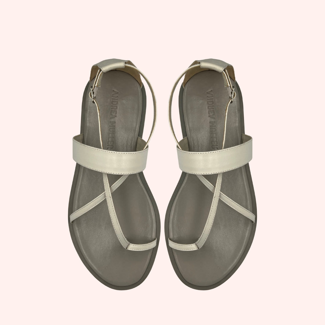 Sandália Paulina Off-White Alumínio