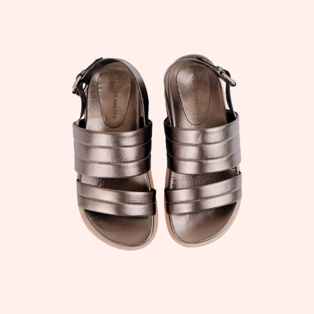 Sandália Bettina Estanho Metalizado