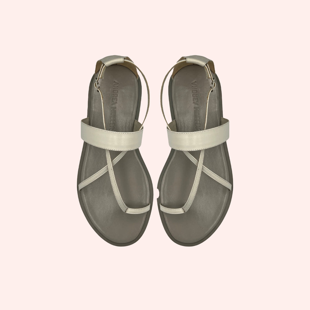 Sandália Paulina Off-White Alumínio