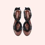 Carregar imagem no visualizador da galeria, Sandália Alta Vicky Preto Chocolate