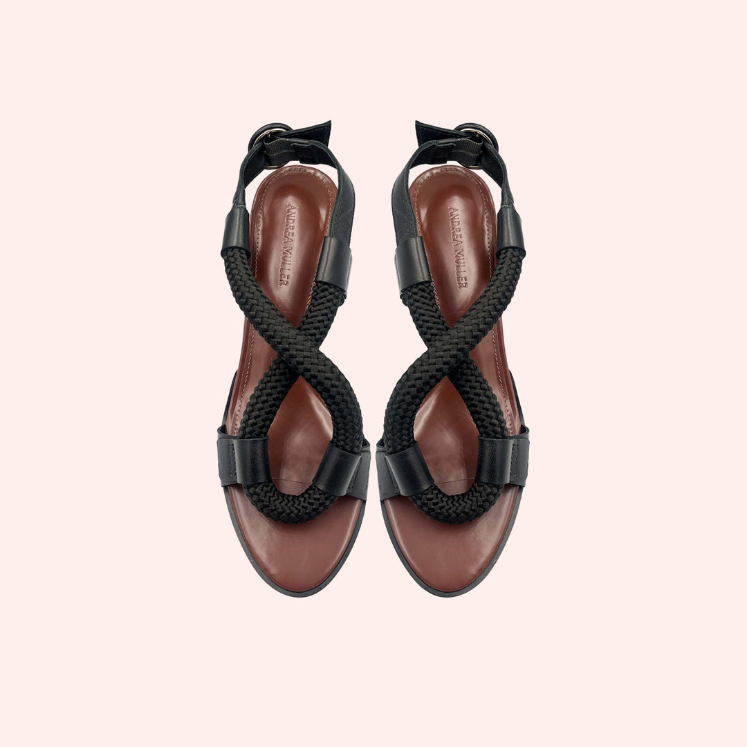 Sandália Alta Vicky Preto Chocolate