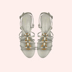 Carregar imagem no visualizador da galeria, Sandália Babi com Salto - Off-White