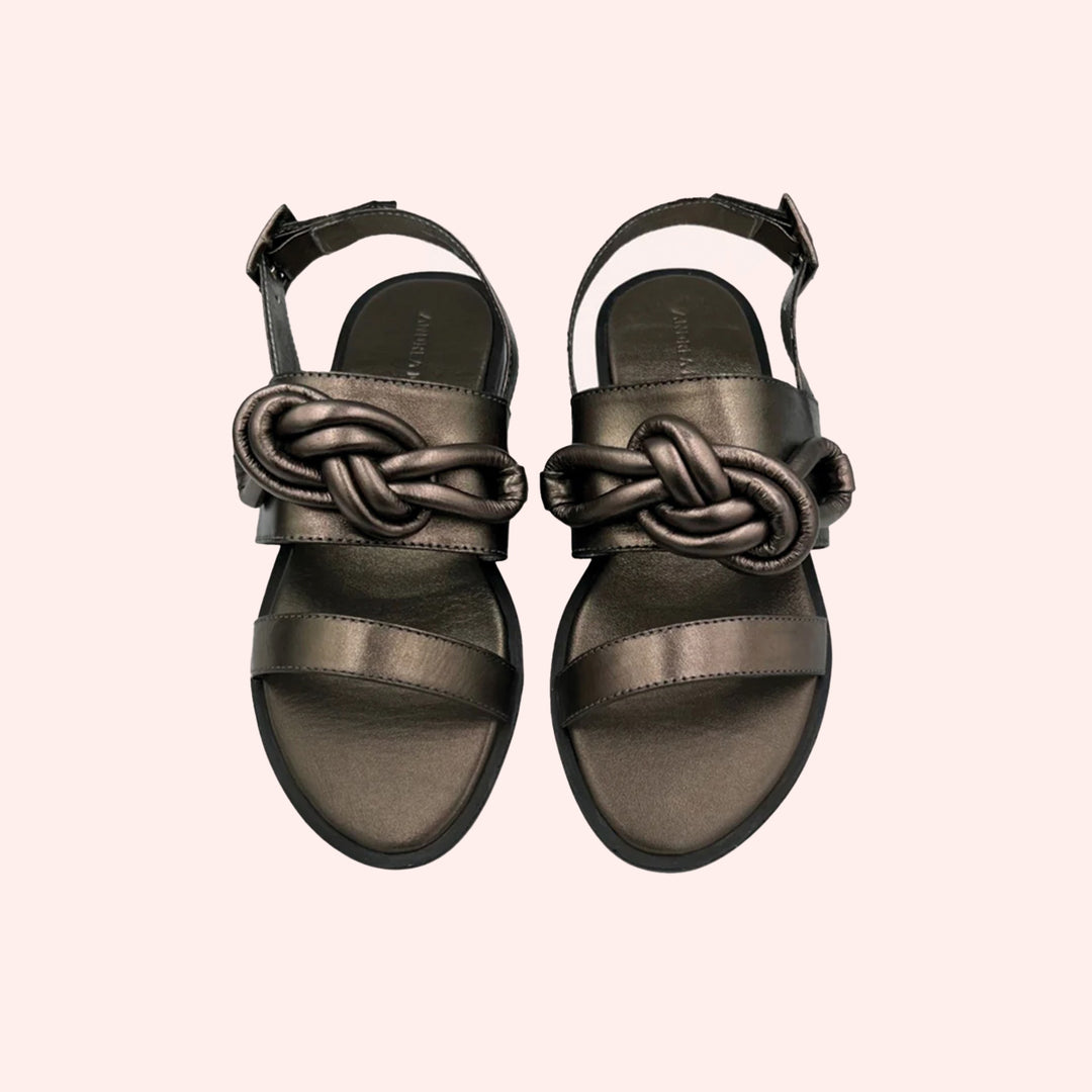 Sandália Helena Grafite Metalizado