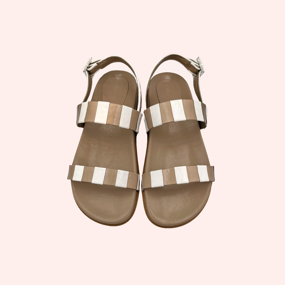 Sandália Listrada Fendi / Branco