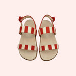 Carregar imagem no visualizador da galeria, Sandália Listrada Vermelho / Off White