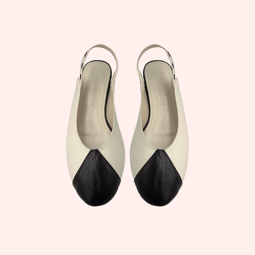 Sapatilha Alinhavo Off White/Preto