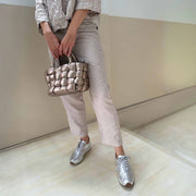 Bolsa Ava P Metalizada Prata Velha