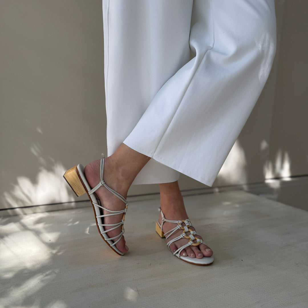 Sandália Babi com Salto - Off-White
