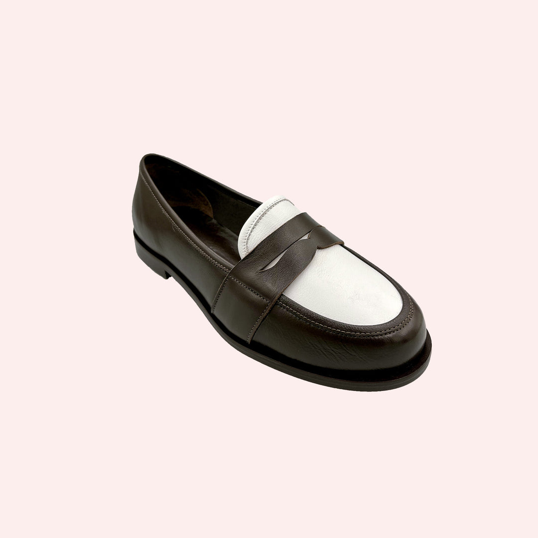Mocassim Nicole Café / Branco