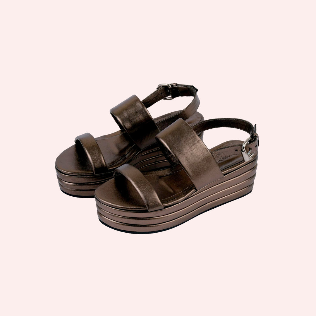 Sandália Pietra Grafite Metalizado