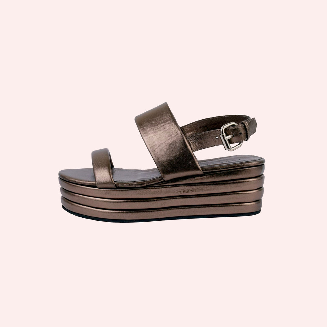 Sandália Pietra Grafite Metalizado