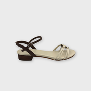 Sandália Argola de Madeira Off White