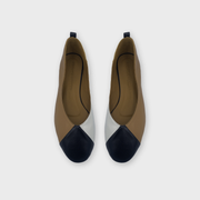 Sapatilha Amélie Off White/Preto/ Camelo